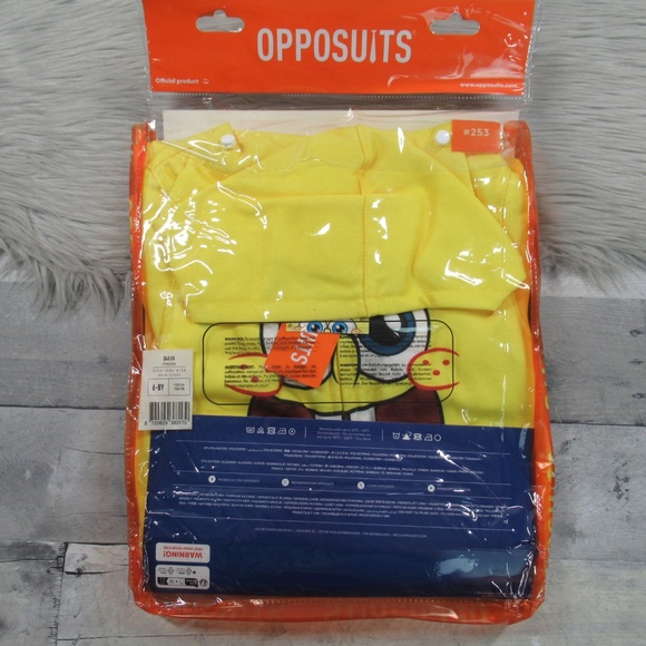 Opposuits SpongeBob SquarePants Costume Kids Onesie Size 6-8Y NEW - Picture 4 of 10